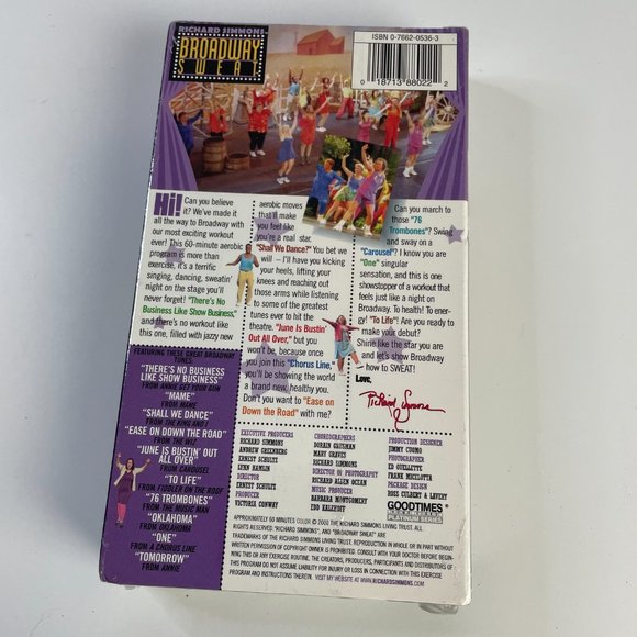 NWT VTG RICHARD SIMMONS Broadway Sweat Aerobic Musical Workout 2000 VHS Tape - Picture 3 of 7
